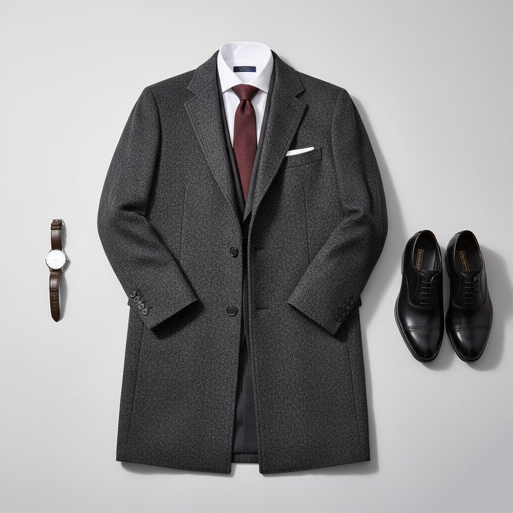 Charcoal Wool Overcoat